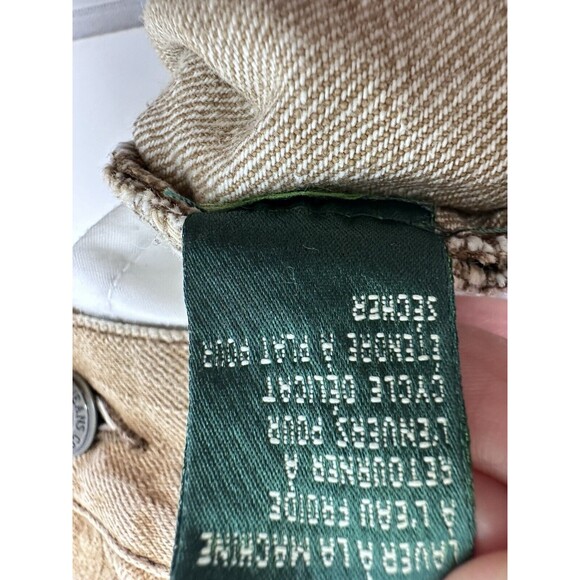 Lauren Jeans Ralph Lauren Women's Size12 Tan‎ w/ Metallic Accents side leg  VGE - Picture 13 of 16